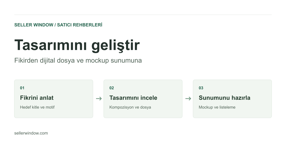 Tasarımını geliştir: Fikrini anlat, Tasarımını incele, Sunumunu hazırla